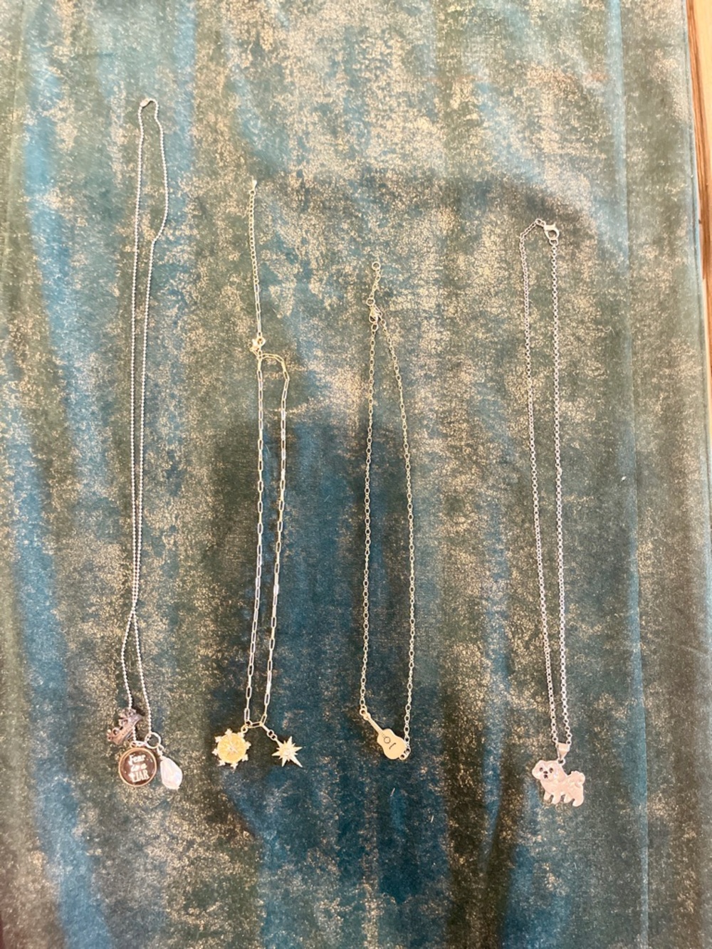Silver and gold Tone Charm Necklaces – Sun, Star, Guitar & Dog Pendants